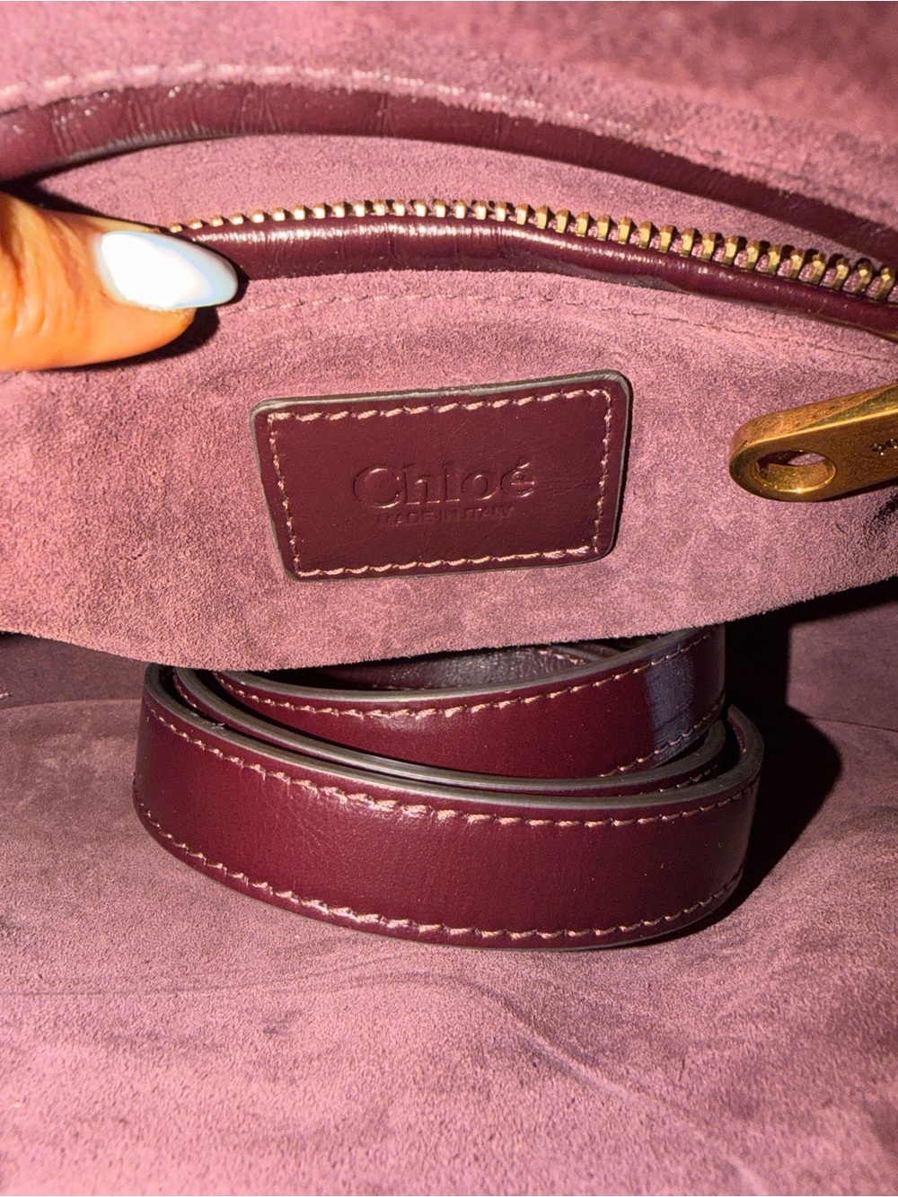 Chloe Small Top Handle Bag in Deep Burgundy - Picture 10 of 12